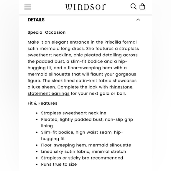 Priscilla Formal Satin Strapless Mermaid Dress - Brand new! Tags on! Never worn! - Picture 8 of 15